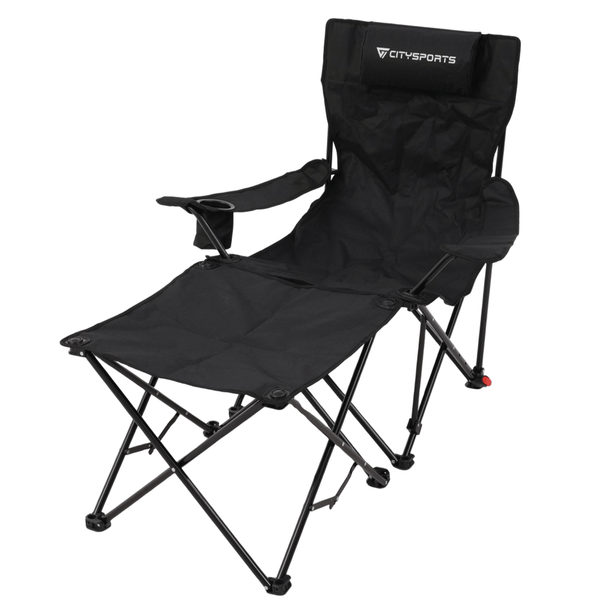 CITYSPORTS Folding Camping Recliner Chair with Detachable Footrest