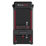 CITYSPORTS WP9 folding treadmill, overhead view of running deck and console