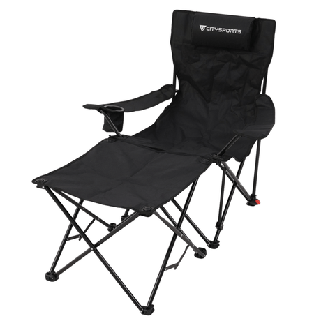 CITYSPORTS Folding Camping Recliner Chair with Detachable Footrest